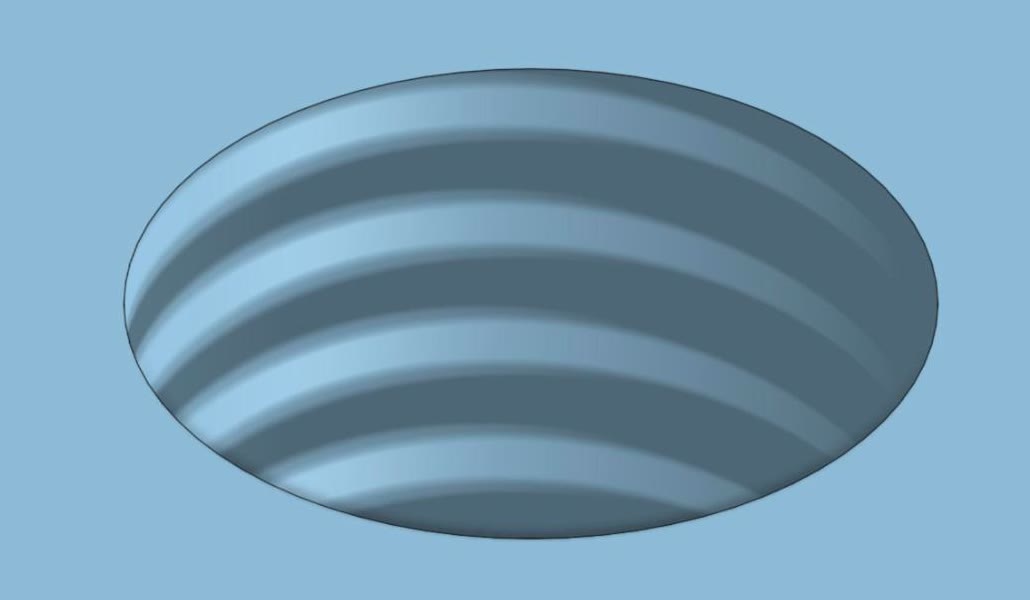 Isometric close-up of a tapped mounting hole showing the modeled M10x1.5 thread inside the bore
